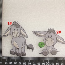 Heart embroidery YD03 cartoon gray donkey embroidery donkey adhesive cloth patch ironing patch embroidery seal