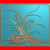 jd engraved drawing orchid door board cabinet door Baoding tea table door flower bottle tea table computer carving wood carving relief drawing