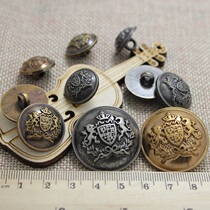 Full 13 yuan imitation metal bronze silver coat jacket suit double Lion button button 22-30mm