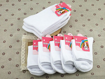 Childrens cotton socks School white socks Pure cotton childrens socks 3-15 years old solid color socks 2021 spring and summer