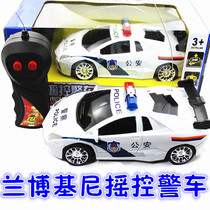 Childrens police car model simulation BMW Audi sports car toy Lamborghini two-way rock control car