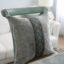 Nordic home cushion model room soft bag car sofa pillow solid color double-sided velvet embroidered gray pillow