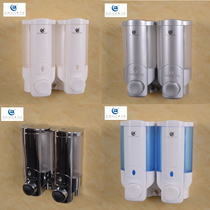 Hotel rooms Double-head wall-mounted soap dispenser Plastic push-type manual soap dispenser Shampoo shower gel box