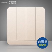 Schneider Electric Four - bit four - bit four - open double - control power outlet panel 16A deductive twilight