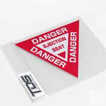 TUTU map car sticker Danger hazard warning sticker aircraft ejection seat car modified reflective sticker