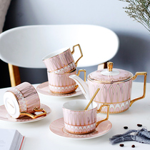 ins Household creative English flower tea Afternoon tea Ceramic tea set European Phnom Penh coffee cup and saucer Coffee set