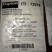Imported DAYTON bearing SR144ZZ Inner diameter 3 175 Outer diameter 6 35 Thickness 2 779mm