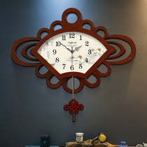 Chinese Knot Chinese Style Watch Wall Clock Swing New Chinese Classic Living Room Quartz Bell Bow Decor Wall Clock