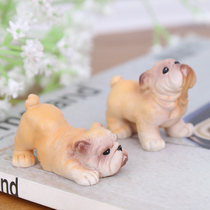 Creative American cute animal ornaments Bulldog wolfhound shaggy landscape with props childrens room decoration