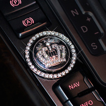 Car one-button start button decorative stickers Diamond Car interior decoration supplies keyless igniter switch decorative ring