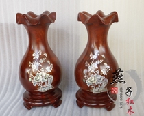 Vietnam mahogany crafts Rosewood inlaid shell vase Chinese style classical Vase ornaments mahogany home decoration