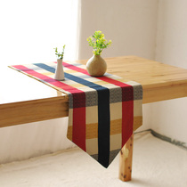 American country blue plaid retro old style tablecloth table flag bed flag tea table flag second kill can be customized