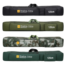 Fishing gear bag 1 25m 1 2m 80cm90cm double layer three-layer fishing rod bag Waterproof fishing bag camouflage