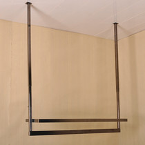 Clothing store hanger shelf black titanium display rack thickened rose gold wall ceiling rack with plate hanger New