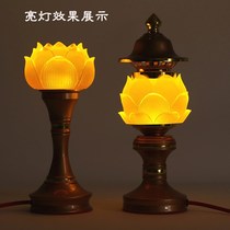 Lantern Buddha headlight plug-in long Ming lamp Buddha lamp lotus lamp led lamp Guanyin glaze glaze lamp Lotus