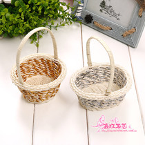 Rattan woven portable wedding candy creative Easter egg packaging diy handmade flower basket