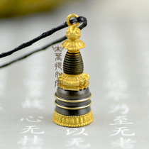 Tibetan handmade old Gabu box pendant Nepal stupa pure copper mannitol bottle pendant
