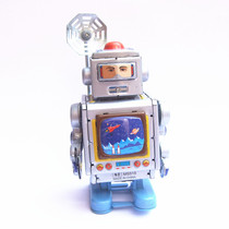 MS518 Space Tin Robot Upper Chain Mechanical Hairpin Tin Robot Toy Collection