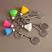 Sports souvenir alloy keychain simulation badminton racquet pendant hanging decoration sports peripheral small gifts