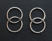 Pair of old silver double pendants