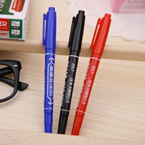 Hero 887 Oily black Hook pen business red marker pen blue double head marker pen does not fade