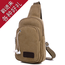 New chest bag casual mens canvas bag Korean shoulder backpack shoulder bag sports riding bag cross bag tide bag
