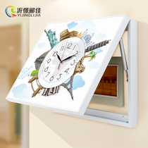Electric meter box decorative painting can be pushed and pulled to block the distribution box hanging painting Modern simple living room electric box clock Jane Europe