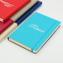 Front-pass portable notepad leather A5 business notebook portable stationery simple thick color Student Book with strap diary pocket book pocket book hand account record thick paper horizontal line book