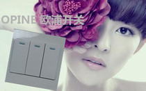 3 Open shocking low price 86 type three open dual control panel home switch socket panel switch socket wall switch