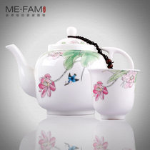 Dining Ware kettle water set household flowers and plants tea set simple Chinese style ceramic living room teapot with bamboo tea tray