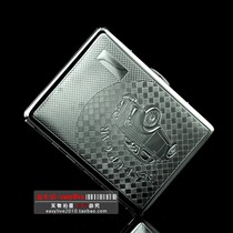 Counter double gun 9 double-sided embossed (classic car)pure copper ultra-thin extended cigarette case automatic