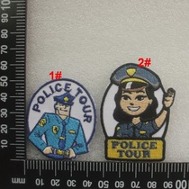 Heart embroidery YD02 cartoon J Uncle police C aunt embroidery adhesive cloth patch ironing patch figure sticker