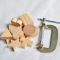 Hand tie-dyeing DIY small wood block G-shaped clip combination tool material bag clip dyeing tool material modeling material package
