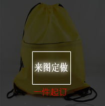 Reflective tide brand drawstring backpack fitness backpack Simple and lightweight travel backpack Water repellent sports school bag