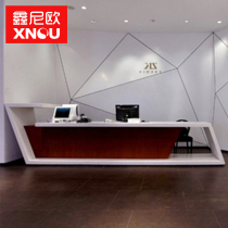 Xin Niou high-grade paint reception desk Fashion new front desk Company image desk Welcome desk Custom office furniture
