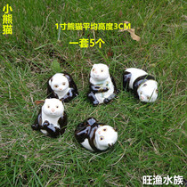 Pure handmade souvenir panda ceramics fired cartoon panda ornaments Chinese characteristics hand-painted porcelain set