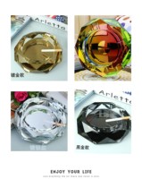 Crystal glass ashtray Office fashion creative personality gift large custom DIY living room household ashtray