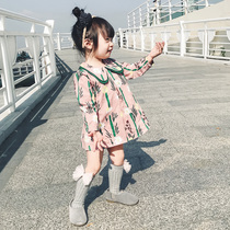 Y2000 girls autumn dress sweet dress baby doll collar skirt small child cotton princess dress