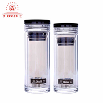 Shanghai Ihui titanium Crystal KTJ-280-320 double crystal glass glass office cup water cup straight Cup