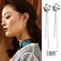 Earless ear clip type female temperament simple tassel long earrings Net red earrings Super fairy personality Joker ear jewelry