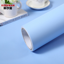 Light blue solid color self-adhesive wallpaper thickened desktop cabinet shop dormitory college students Kindergarten Instant stickers wallpaper