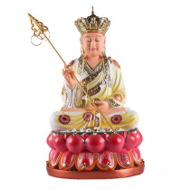16-inch green sandalwood body whole lotus land Tibetan King Bodhisattva Buddha statue Sapo Sansheng Buddhist resin Dunhuang color handicrafts