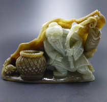 Natural Xinjiang Hetian Jade oil run Sugong fine carving fisherman Weng Li ornaments pendant carving exquisite worthy of collection