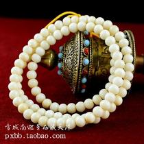 (Play collection) 6*5MM apple round natural ivory fruit white coconut 108 Buddha beads