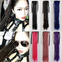 Braid wig color ponytail braid ponytail night show dj lead dance stage straight ponytail fake ponytail