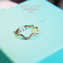 Korean version of Korean version elegant and delicate twisted line crystal ring Ring emulation Diamond ring tail ring female