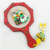 Korean folk retro doll cartoon hanbok doll handle mirror makeup mirror portable portable makeup mirror