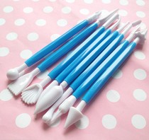 Ultra-light clay eight-piece embossing tool Soft clay clay pottery clay sculpture DIY fondant modeling plastic tool