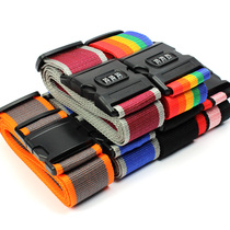 Business Trip Travel Draw Bar Case Bag Spanked with Bundled Band Code Lock Rainbow Suitcase Reinforcement Bale with strapping tape