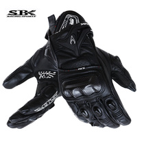 Taiwan SBK Rider Gloves Motorcycle Racing Bike Riding Gloves Carbon Fiber Breathable Anti-Fall Import Calf Leather
